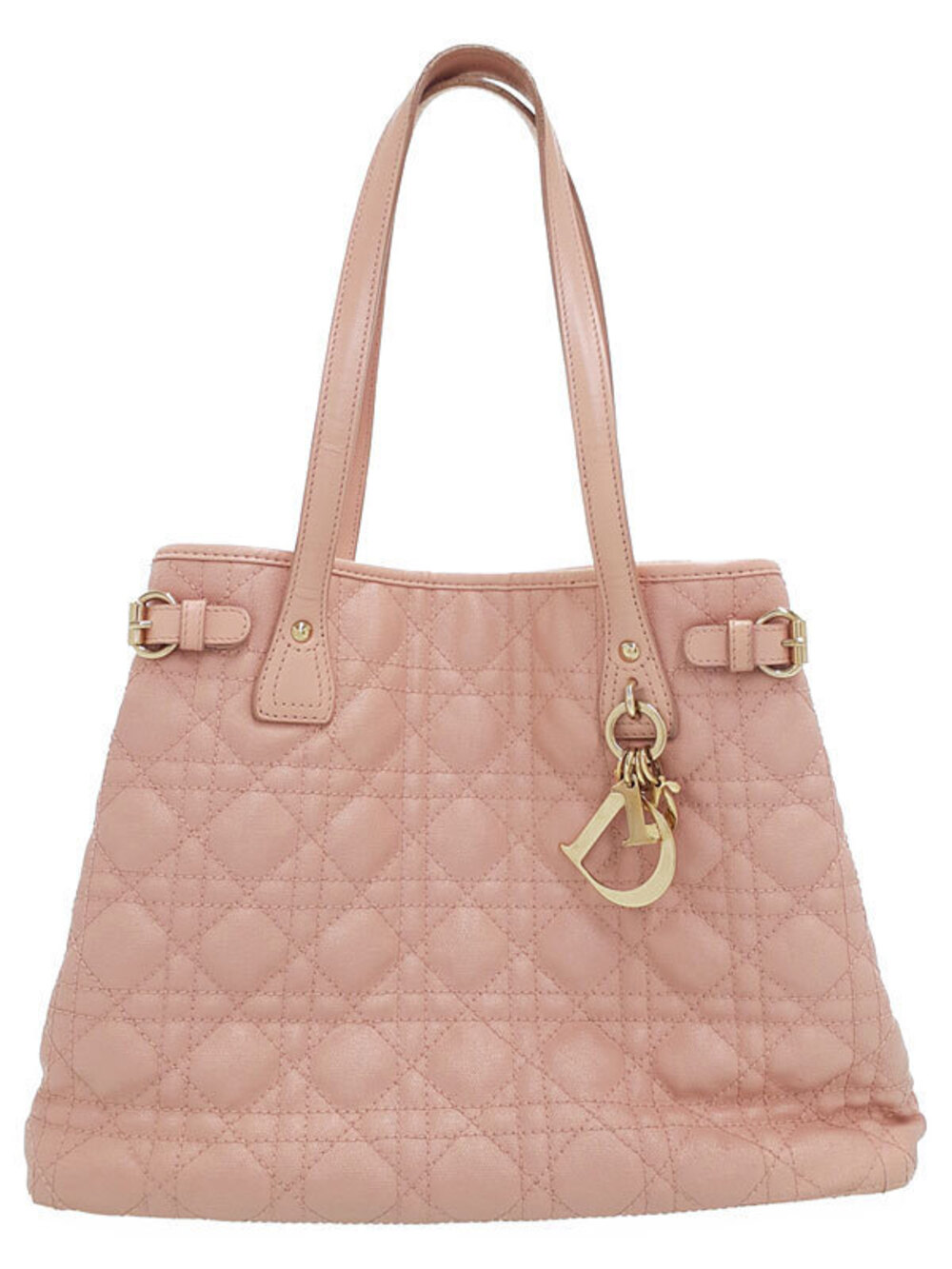 Christian Dior Black Cannage Panarea Tote quilted Pink